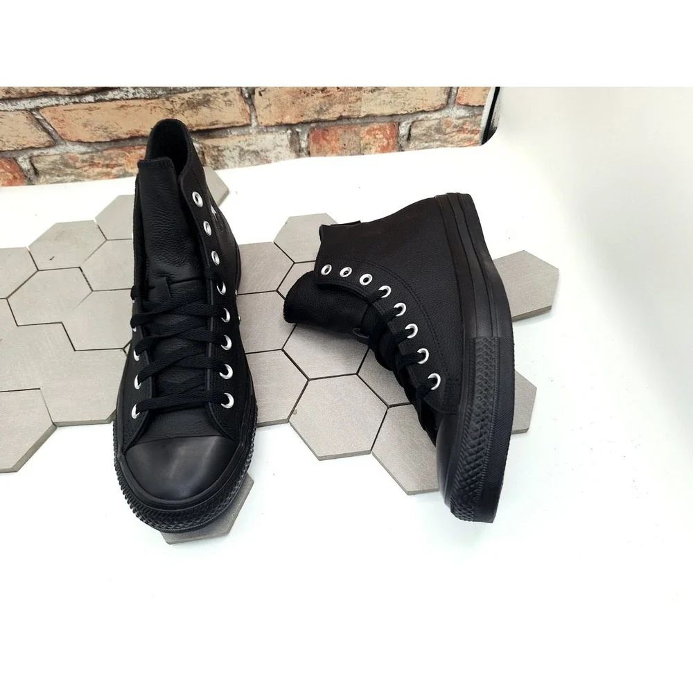 Converse Chuck Taylor Winter Water-Repellent Hi Black Leather Men Sz 13 Rare